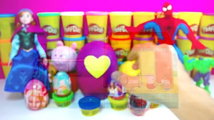 Kinder surprise eggs Peppa pig + dora the explorer Play Doh violetta 3 | toys video