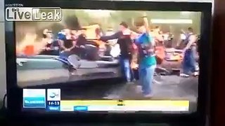 Polish TV talking about sick immigrant elders and children but showing healthy young men with smartphones