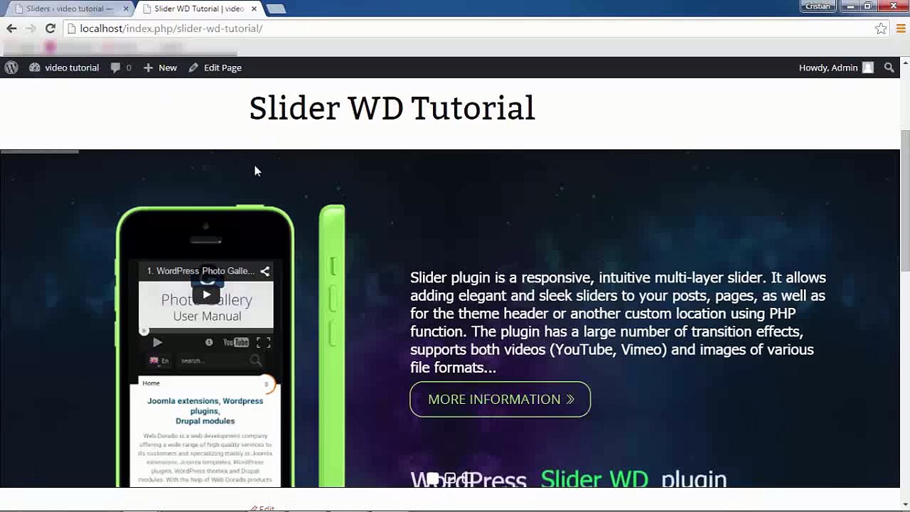 Modifying Slider WD Settings