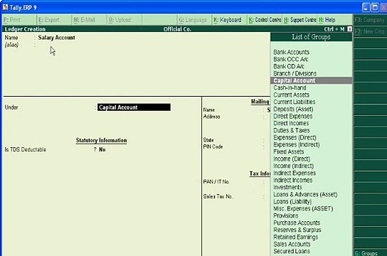 Tally.ERP 9 - Part 4 - Ledger Accounts Creation