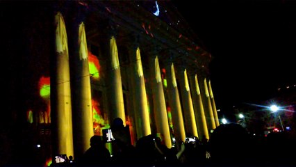 920 лет Рязани Световое шоу на фасаде тетрта