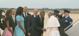 L'accueil réservé par Obama au pape François, à travers les télés américaines