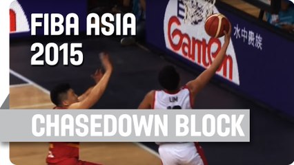 Li with the Chasedown Block! - 2015 FIBA Asia Championship