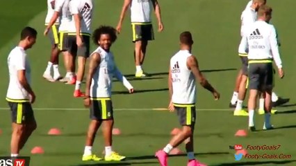 Cristiano Ronaldo and Marcelo have a special handshake that ends with a salute