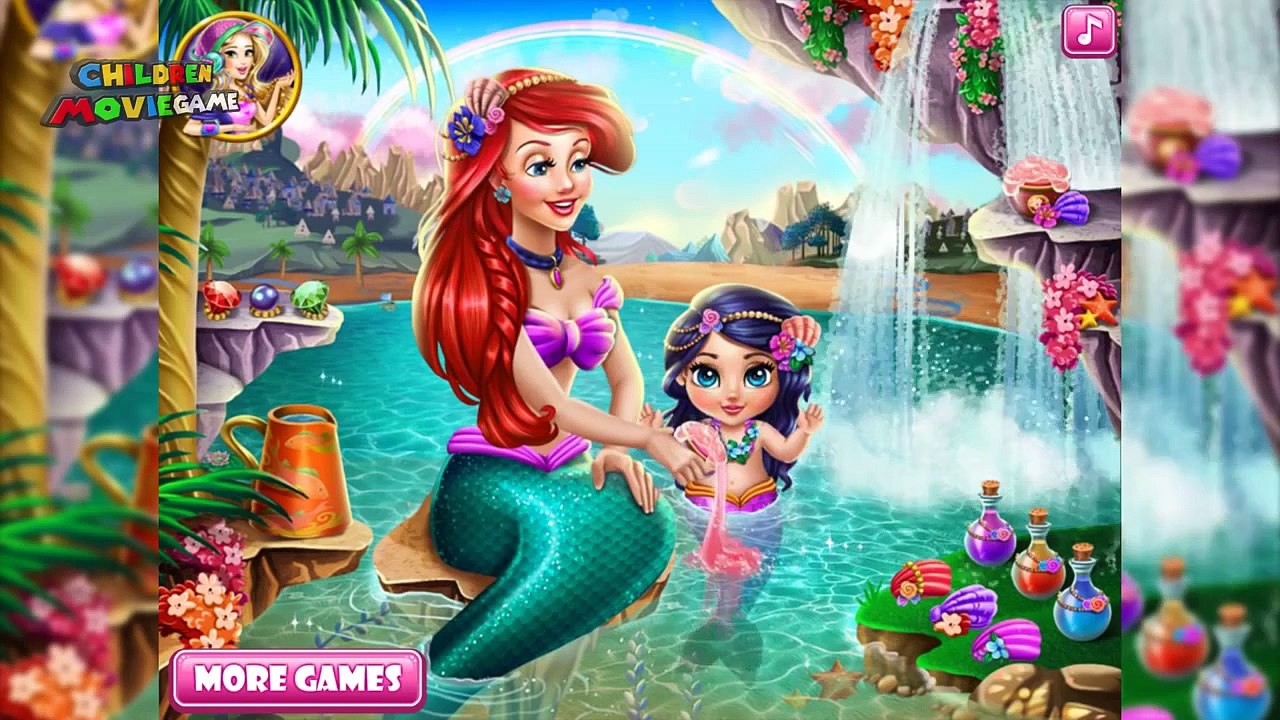 Baby Disney Princess Cartoon - Ariel Baby Bath - The little Mermaid Baby video Games