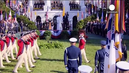 Recibimiento por todo lo alto al papa Francisco en la Casa Blanca
