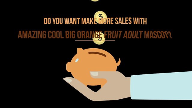Cool Big Orange Fruit Adult - Mascot costume by SPOTSOUND.CO.UK