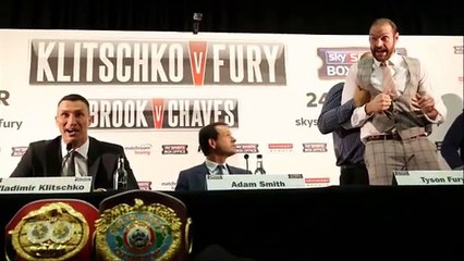 Tyson Fury dresses as Batman for Wladimir Klitschko media