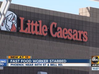 Little Caesars employee stabbed in front of shop