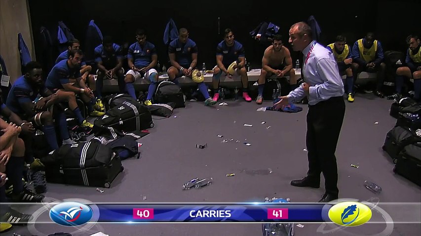 No volume needed for French coach Saint-Andre at half time!