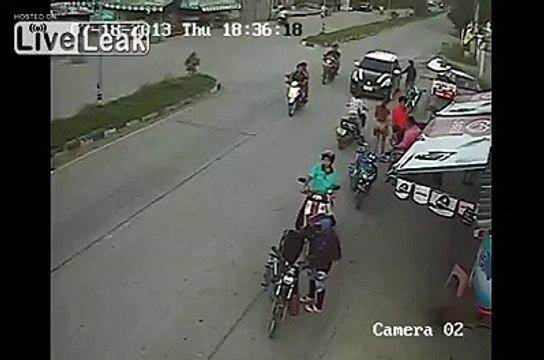 flip flops + moped =