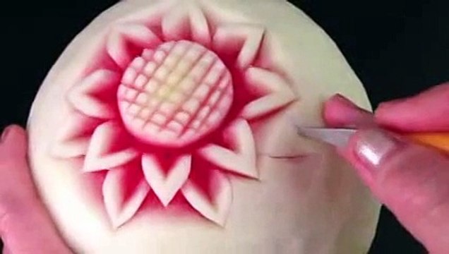 Simple Watermelon Flower Style - Int Lesson 1 By Mutita Art Of Fruit And Vegetable Carving Video