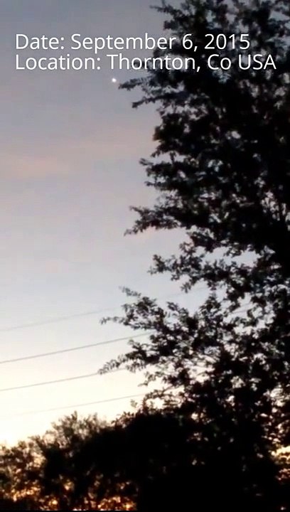 UFO Sighting Filmed Over Thornton, Colorado USA 2015