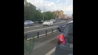 LiveLeak.com - Female drivers first visit to Mallorca ends wrong way on motorway