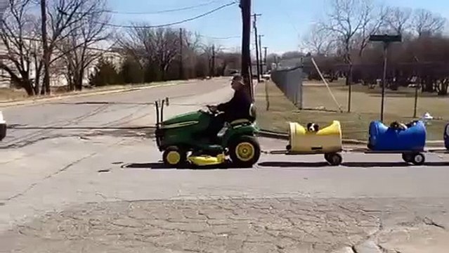 Un vieillard âgé de 80 ans construit un train pour chiens, afin d'emmener en promenade des chiens errants qu'il a adopté