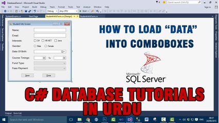 Скачать видео: P(7) C# Database Tutorials In Urdu - How to load Data Into ComboBoxes