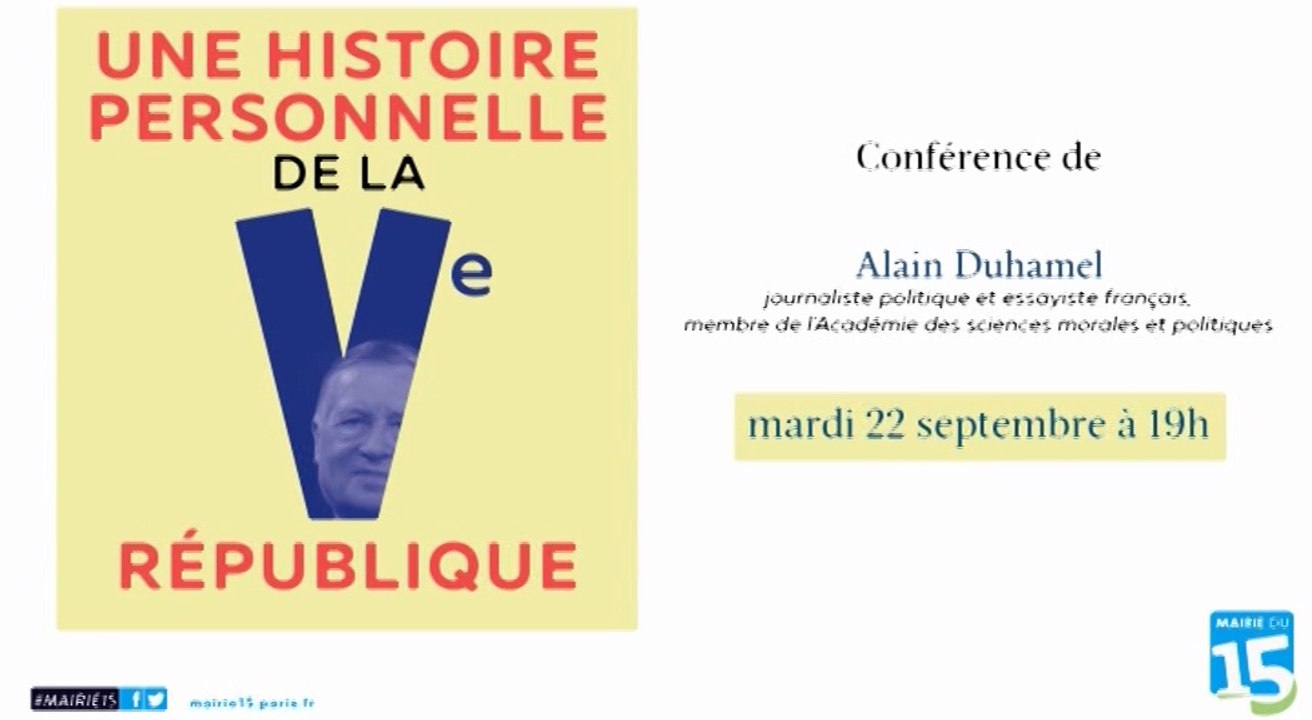 Conférence Alain Duhamel du Mardi 22 Septembre 2015