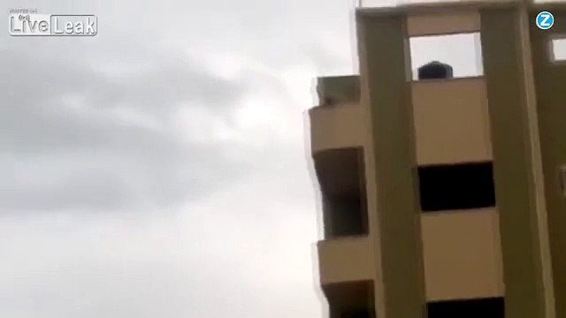 Il chute de trois étages et retombe sur ses pattes...