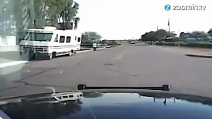 Choc : un policier percute violemment un suspect