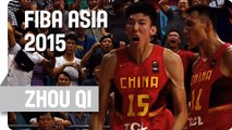 19 Year-Old Zhou Qi (21 points, 8 rebounds) v Korea - 2015 FIBA Asia Championship