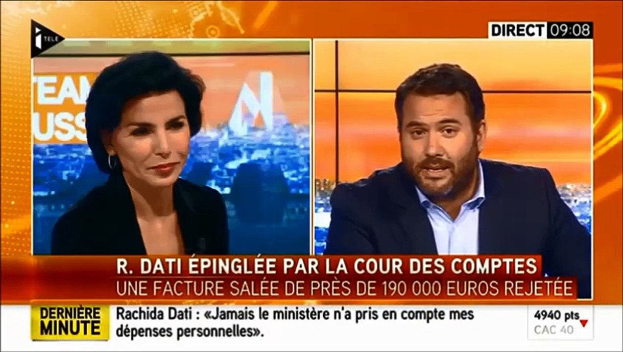 Frais épinglés par la Cour des comptes : Rachida Dati très en colère sur iTélé