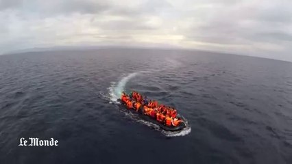 Les images d'un drone témoignent des condtions de traversée des migrants à Lesbos