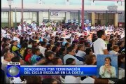 Reacciones por terminación de ciclo escolar en la costa