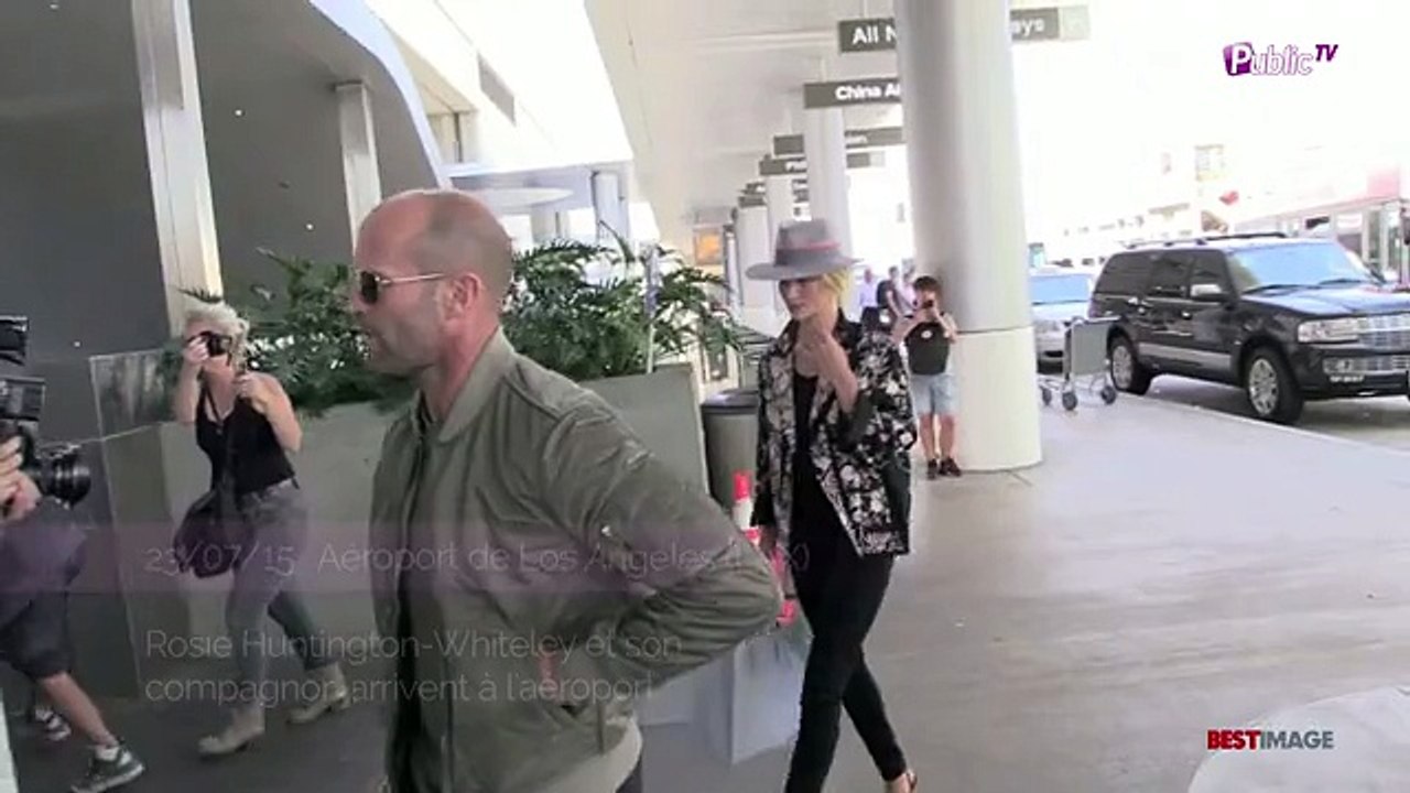 Exclu Vidéo : Rosie Huntington-Whiteley et Jason Statham : un couple ultra stylé qui fait craquer les paparazzi !
