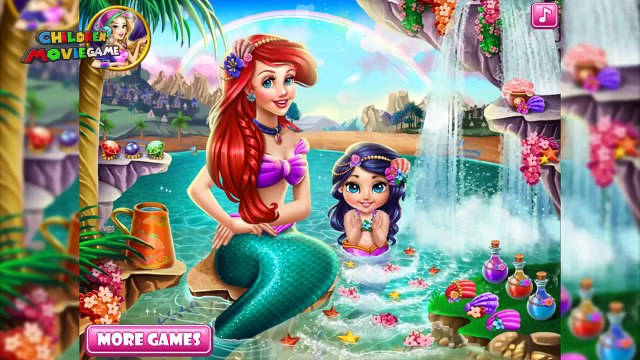 Baby Disney Princess Cartoon Ariel Baby Bath The little Mermaid Baby video Games