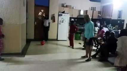 soccer time, we had a great time. Indoors game but very rough