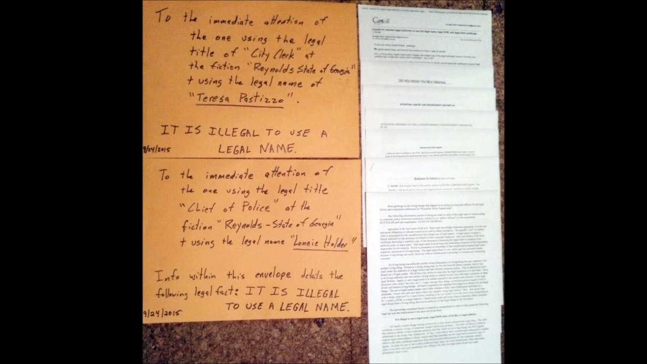 Reynolds, Georgia City Police Chief and City Clerk served truth: Legal Name Fraud