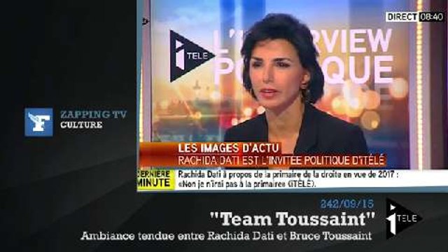 Zapping TV : échange tendu entre Rachida Dati et Bruce Toussaint en direct