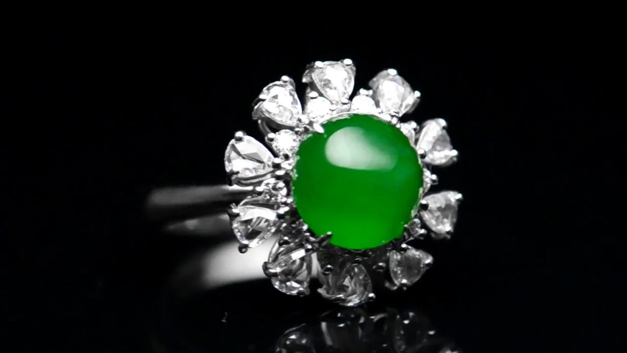 Imperial Jade and Diamond Ring