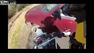 Truck Pulls Out In Front of Motorcycle