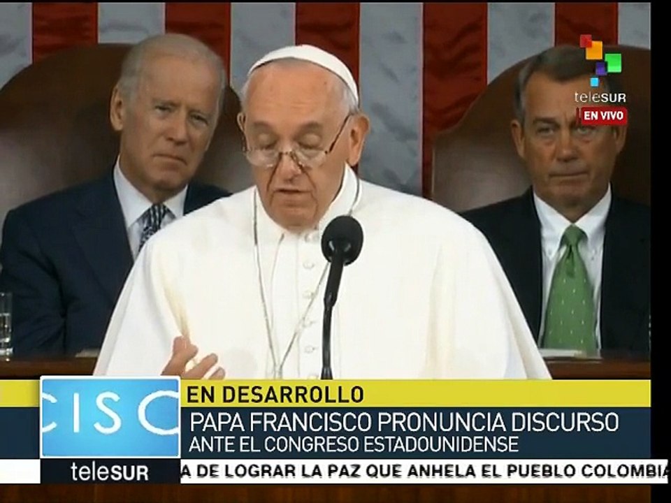 Francisco resalta valor de la familia ante el Congreso de EEUU