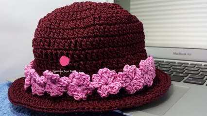 Cara Merajut Topi Bayi Perempuan Usia 3 - 6 Tahun