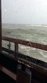 Huge Wave breaks windows at restaurant on pier in Santa Barbara, CA