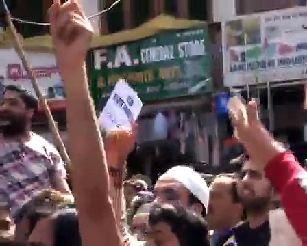 Kashmir People Protest By Burning Indian Flag in Jammu and Kashmir