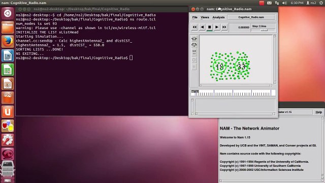 Cognitive Radio networks project output - Network simulator2 projects