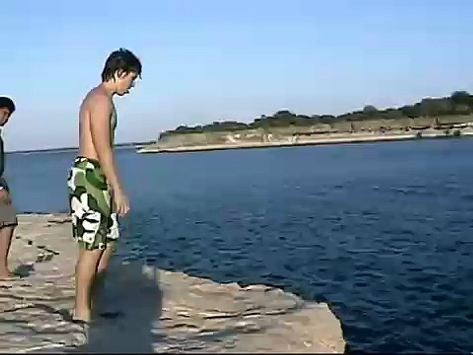Cliff jumping at Lake Whitney, TX