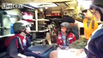 James and daddy at the open day at Enoggera Barracks last Sunday in an ASLAV Australian Light Armoured Vehicle, its name is Anzac Cove.