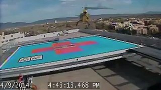 Surveillance video of UNMH rooftop helicopter crash