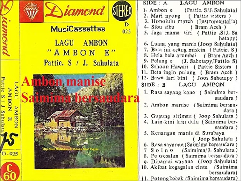 Ambon manise ... Saimima bersaudara ... kaset lagu Ambon