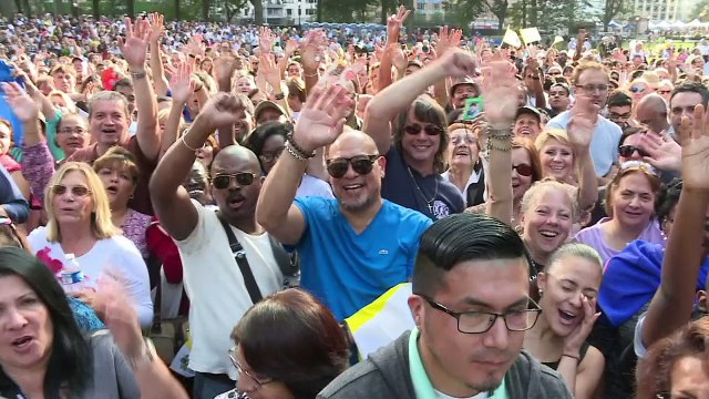 Con actos masivos, papa culminó visita a Nueva York