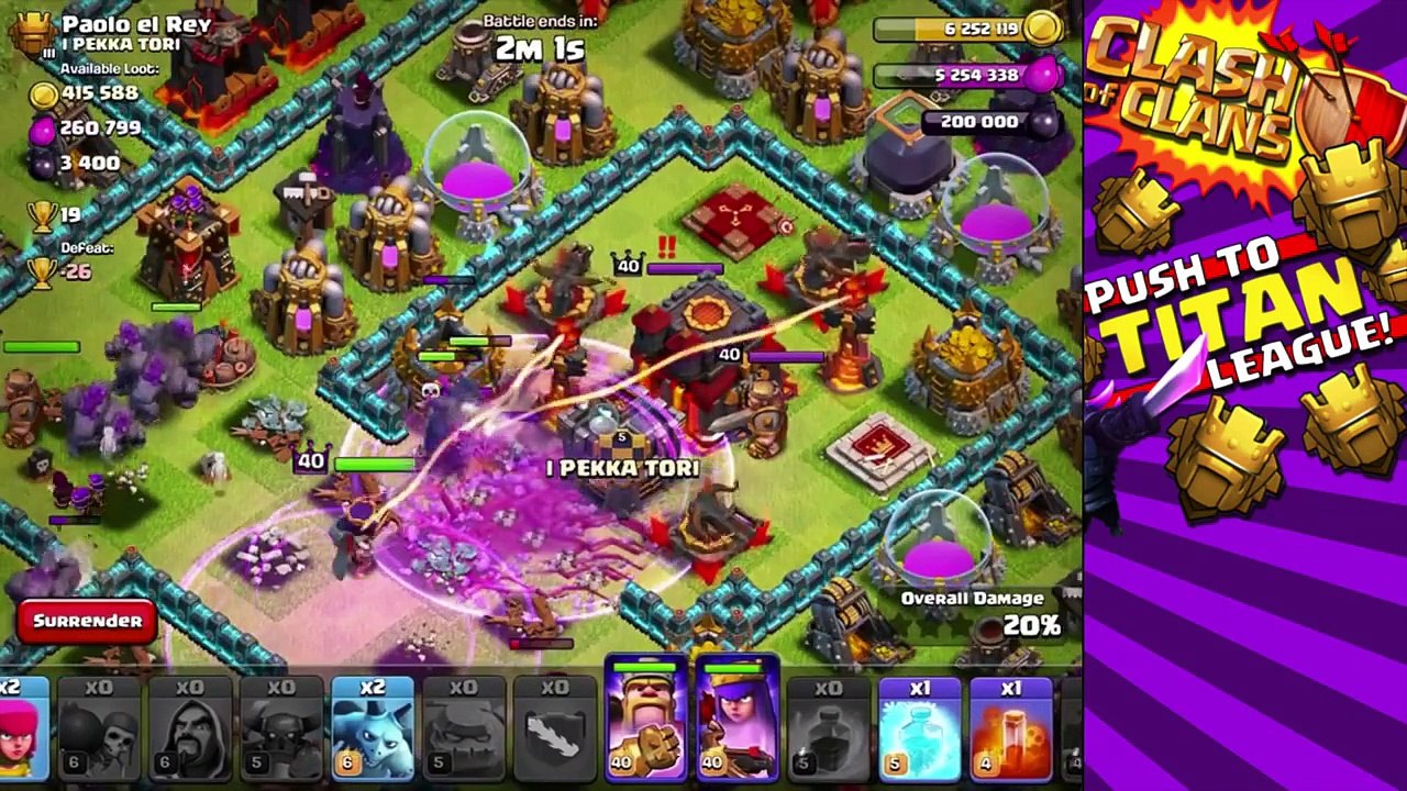 Clash of Clans _ QUAKE to TITAN League! _ Crazy Attacks! Up and Down Trophies! Titan new Full ᴴᴰ