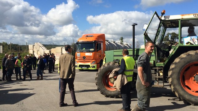 Les opposants anti-GDE laissent repartir le camion entré sur le site ce vendredi matin