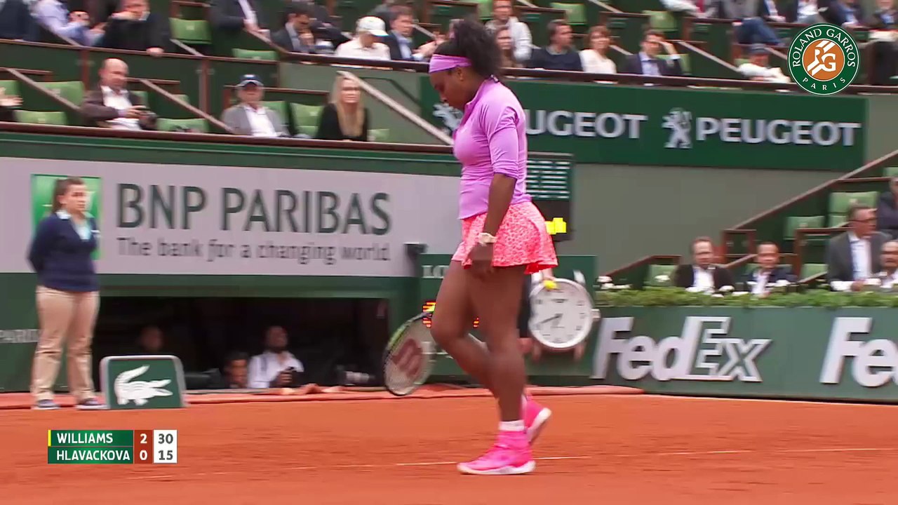 51. S. Williams v. Andrea Hlavackova 2015 French Open Women s Highlights   R128