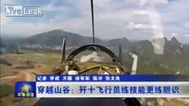 LiveLeak.com - Chinese J-11 fighter jets can fly very low in valley