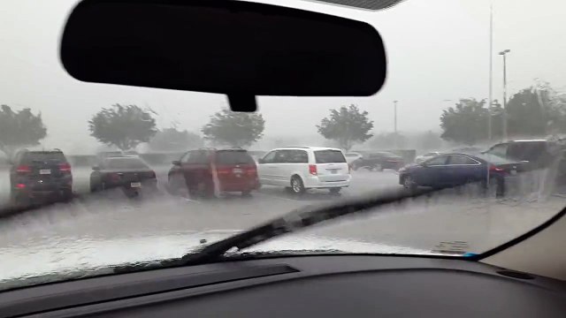 Woman tries to open the wrong car in heavy rain
