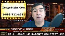Detroit Lions vs. Denver Broncos Free Pick Prediction NFL Pro Football Odds Preview 9-27-2015